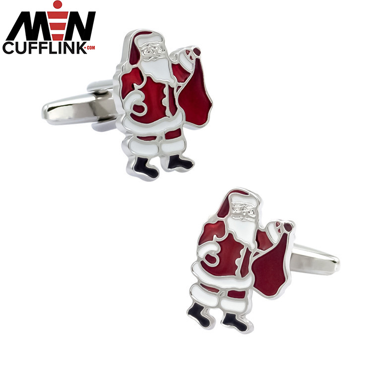 Santa metal cufflinks Christmas Festival cufflinks wholesale