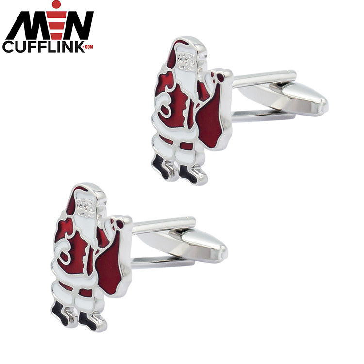 Santa metal cufflinks Christmas Festival cufflinks wholesale