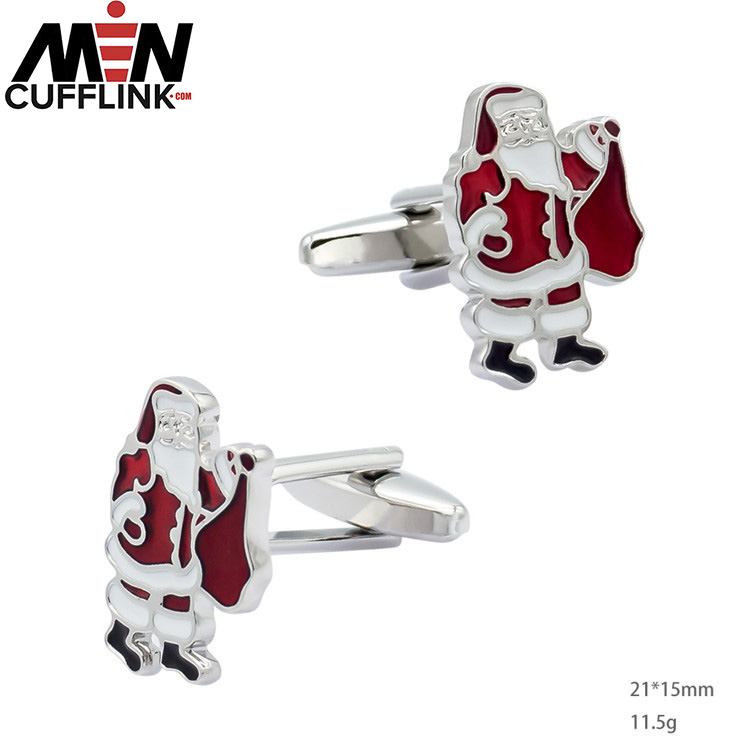 Santa metal cufflinks Christmas Festival cufflinks wholesale