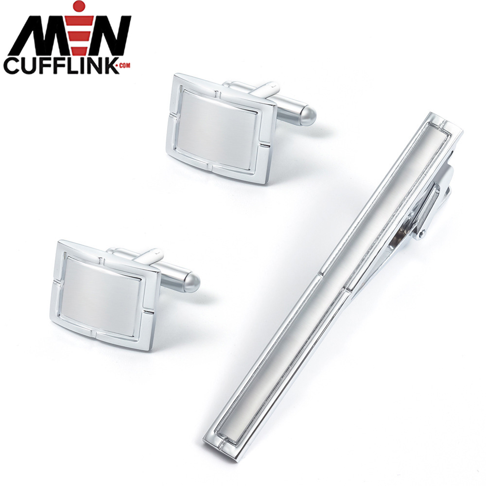 Silver metal Cufflinks wholesale custom metal cufflinks set wholesale