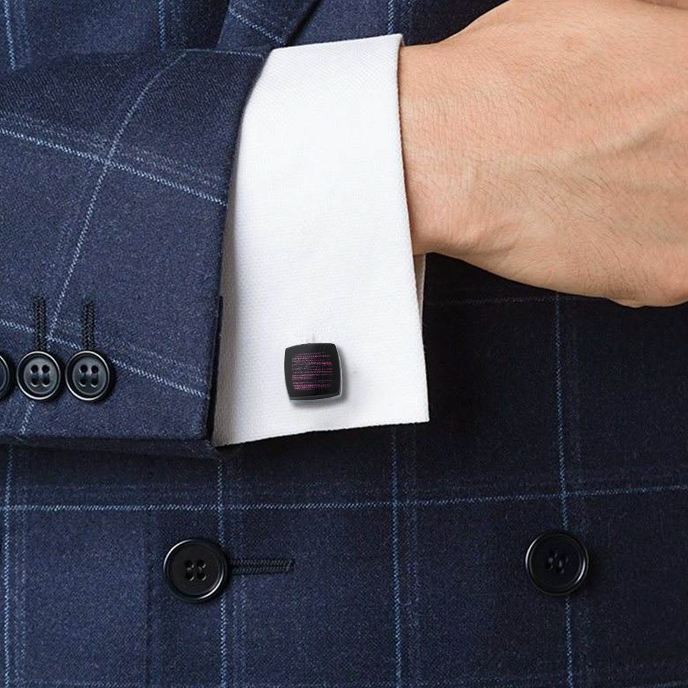 Square Stripe Epoxy Alloy Cufflinks wholesale