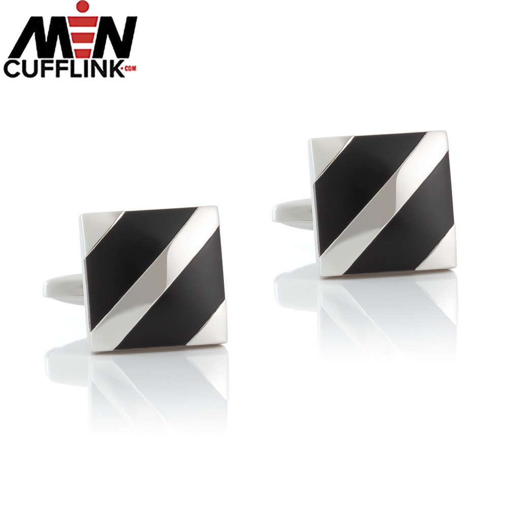 Square glue drip oil enamel metal cufflinks