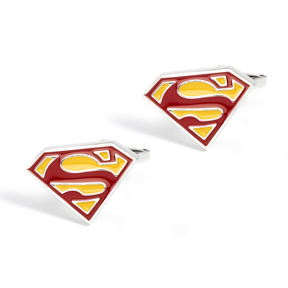 Superman Logo Cufflinks Color Spot Paint Cufflinks