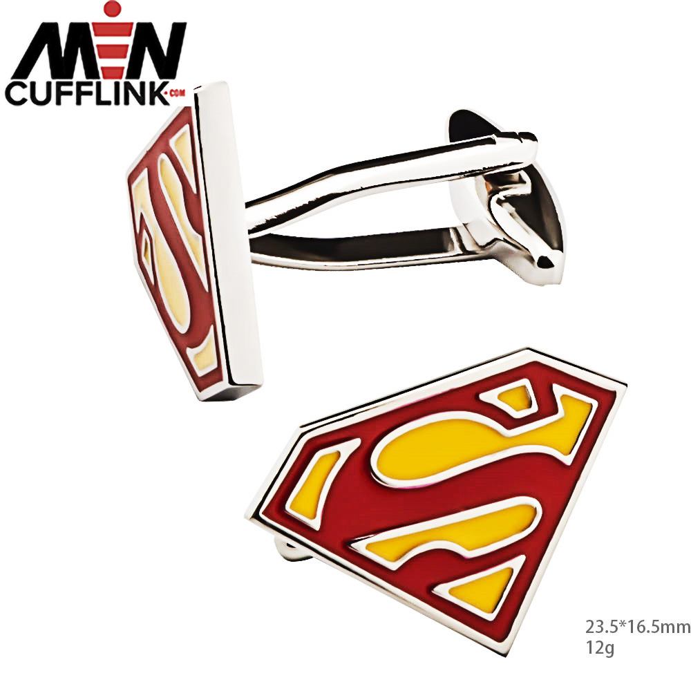 Superman Logo Cufflinks Color Spot Paint Cufflinks