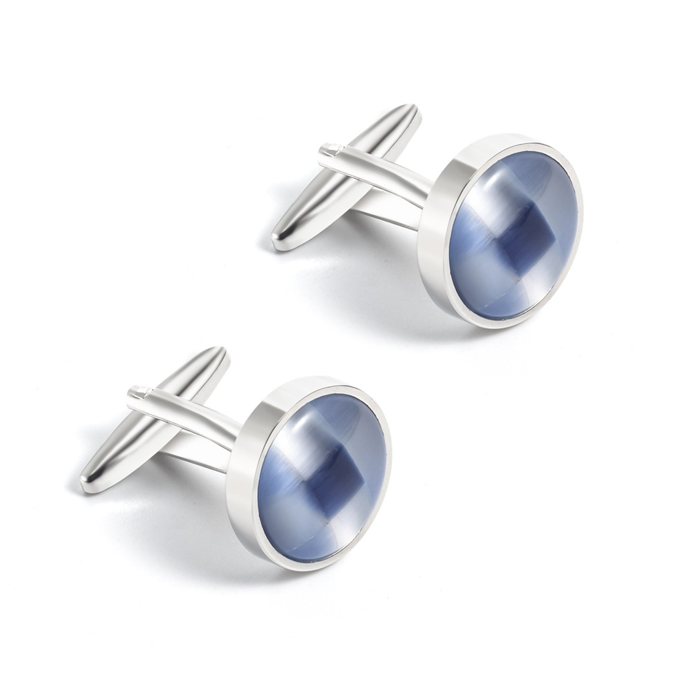 cat's eye cufflinks Round opal metal cufflinks