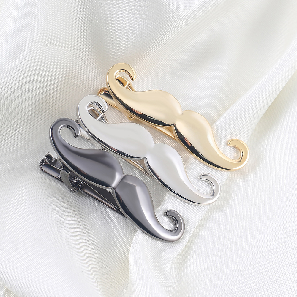 Grey black tie pin mustache metal tie pin wholesale