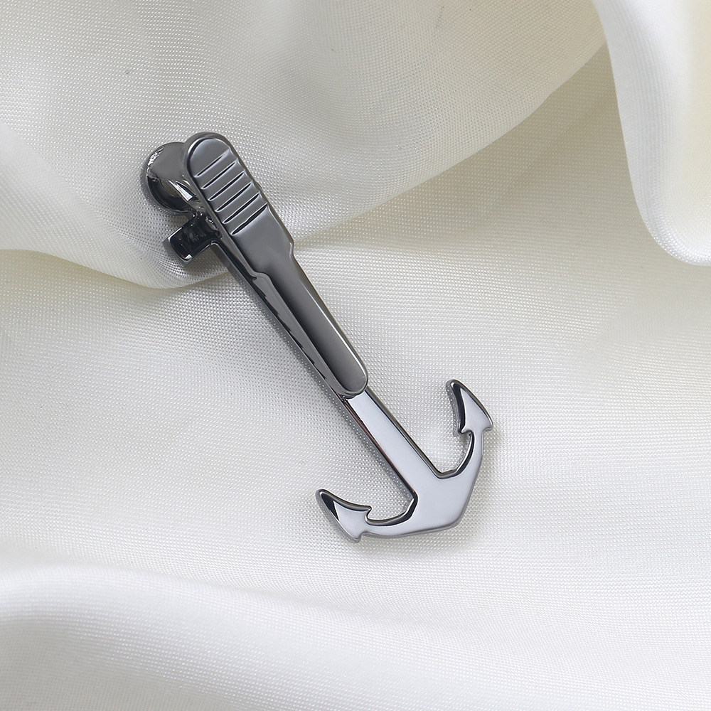 Anchor shape metal collar clip spot men's business casual tie pin wholesale