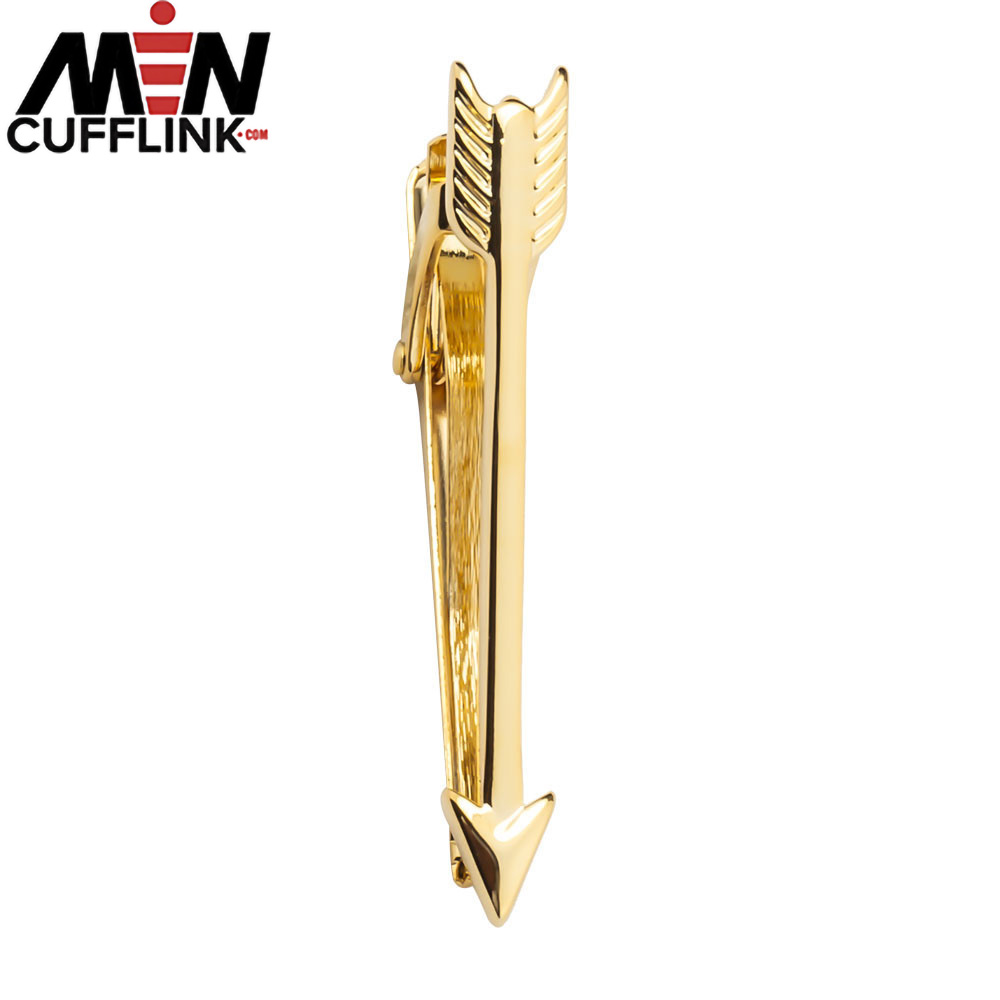 Bow-shaped metal tie pin