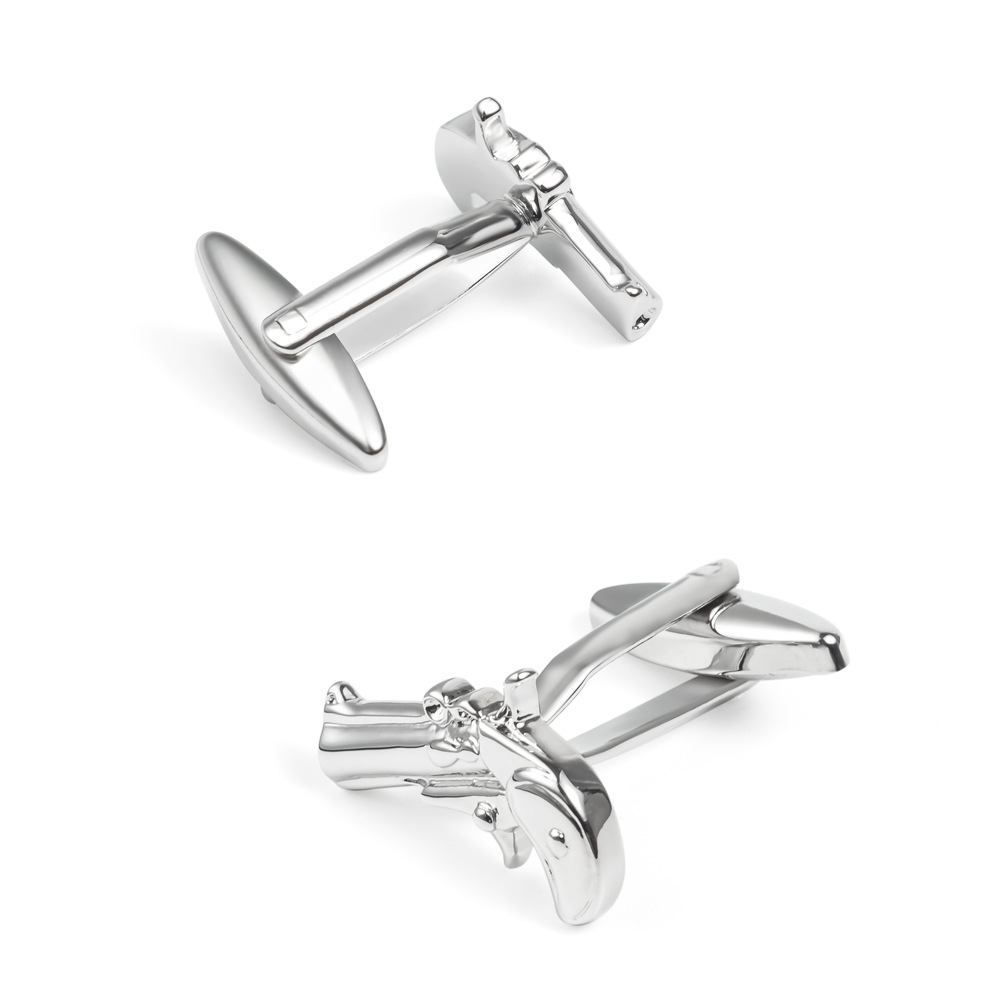 Gold Silver Flare Gun Brass Cufflinks