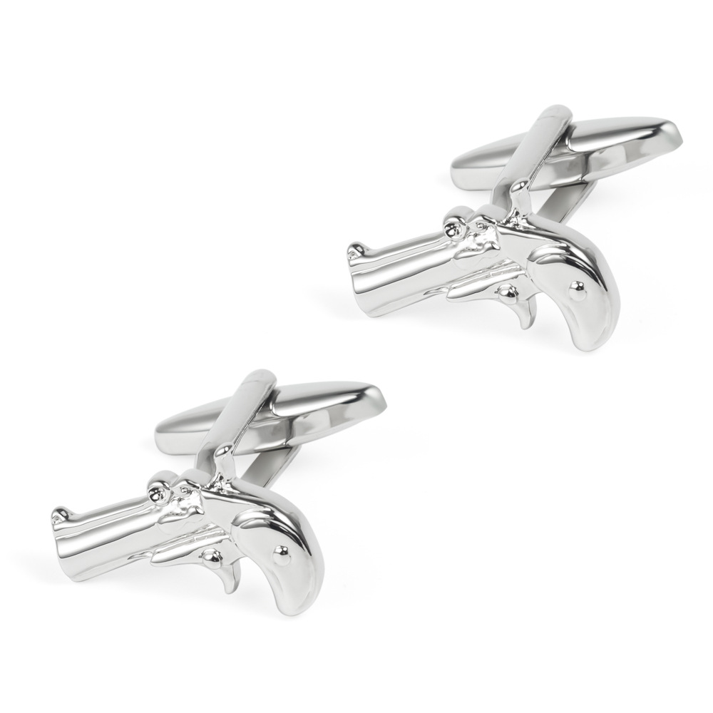 Gold Silver Flare Gun Brass Cufflinks