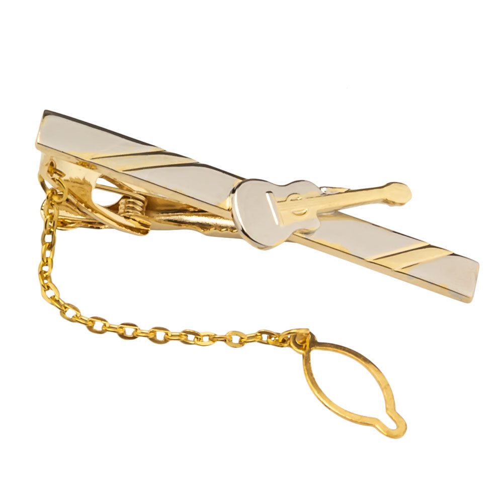 Golden guitar tie pin wholesale