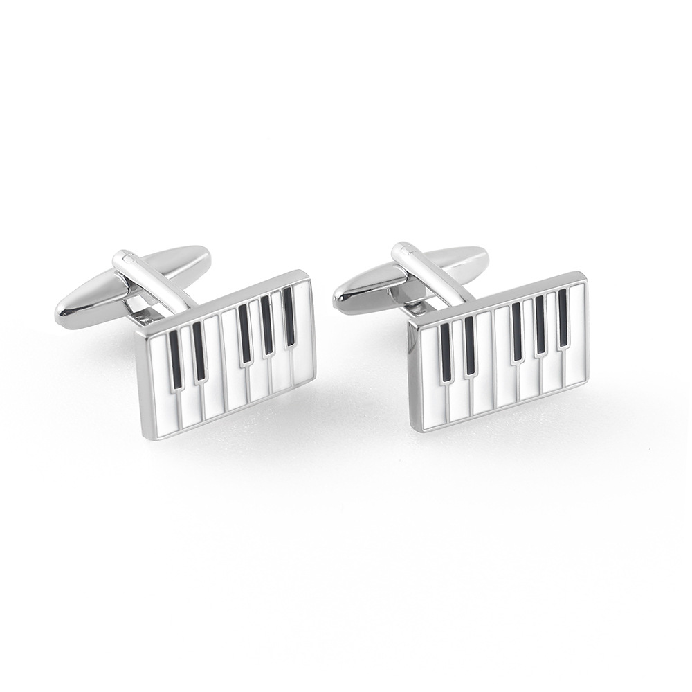 Painted piano metal cufflinks foreign trade men's French shirt cufflinks custom