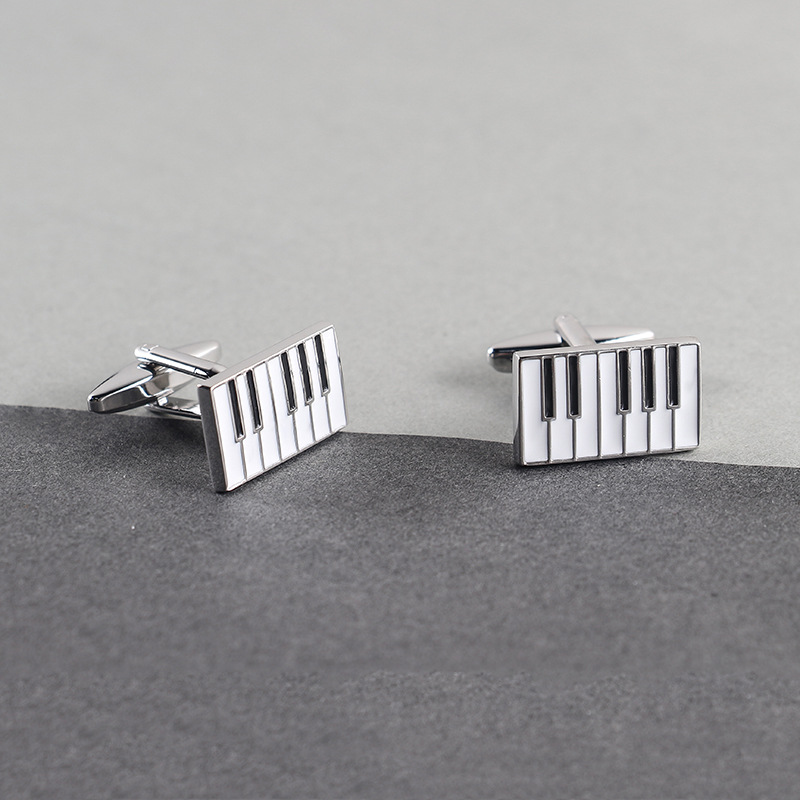 Painted piano metal cufflinks foreign trade men's French shirt cufflinks custom