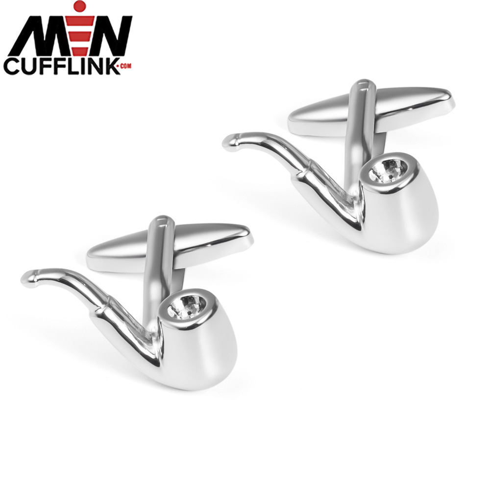 Pipe shaped brass cufflinks