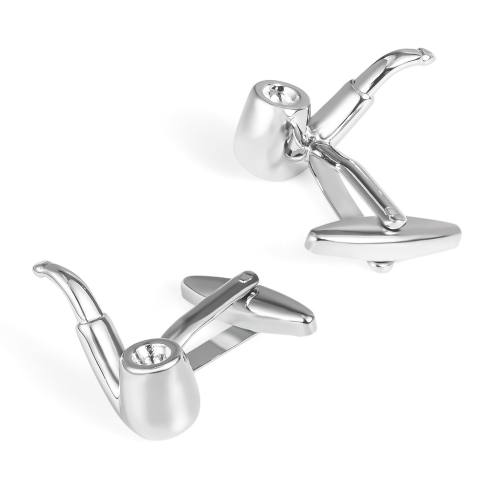 Pipe shaped brass cufflinks