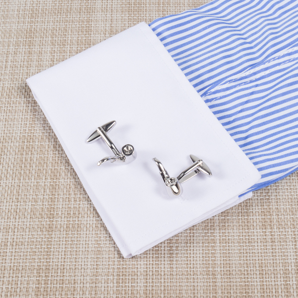 Pipe shaped brass cufflinks