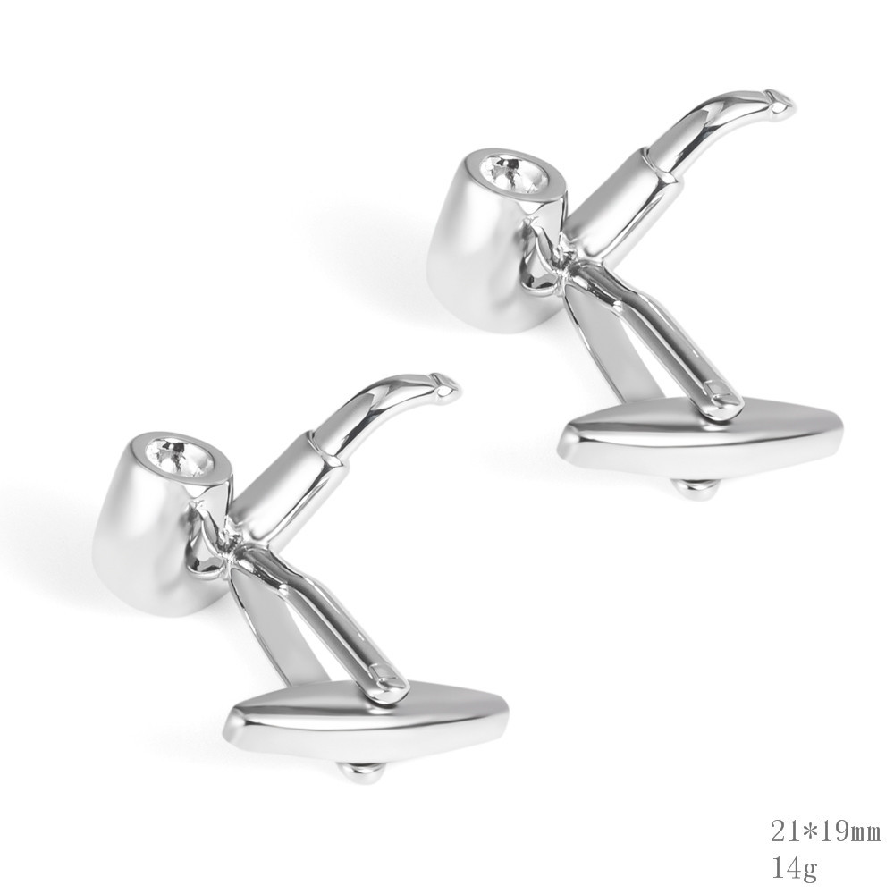 Pipe shaped brass cufflinks