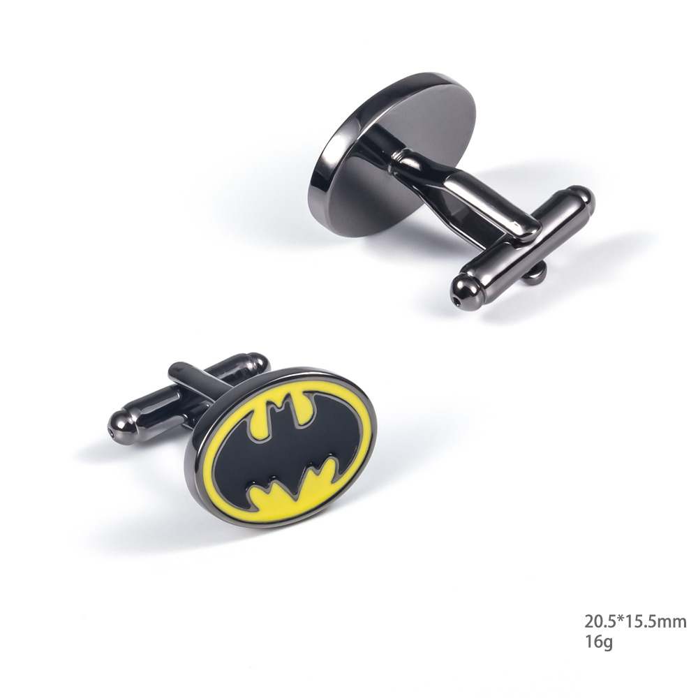 Superhero Black Bat Metal Cufflinks