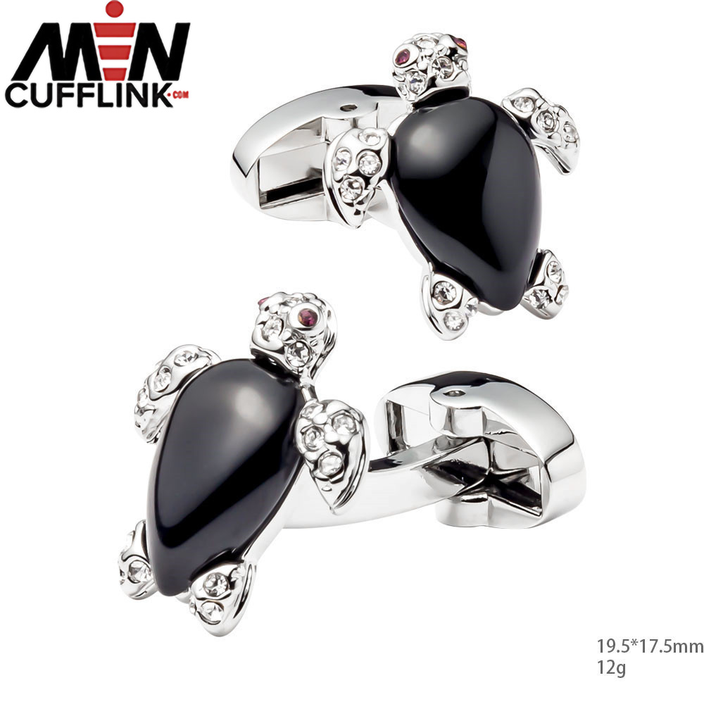 Turtle Cufflinks Zircon Rhinestone Metal Cufflinks